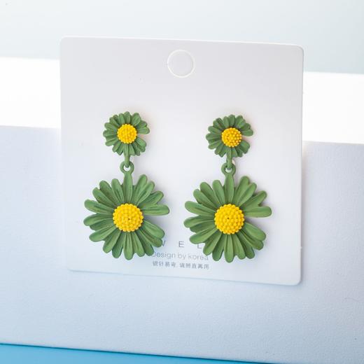 【少女甜美花朵耳坠】925银针小雏菊耳钉女时尚饰品 森系撞色耳环耳钩 商品图7