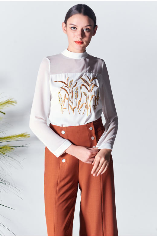 【伯妮斯茵】2L6851--橙色 长裤 --吉祥的巴旦姆纹--《智慧之光--波斯艺术》 商品图9