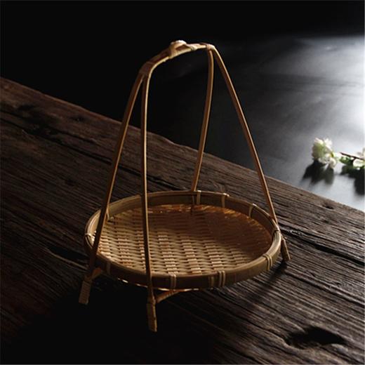 纯手工编织竹茶点盘 竹编水果盘 零食收纳 竹工艺品