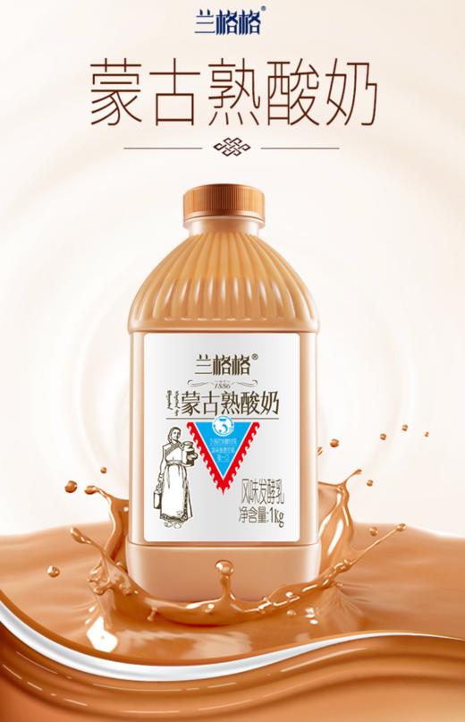 兰格格蒙古熟酸奶1kg/瓶,保质期28天 商品图2