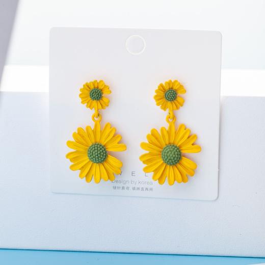 【少女甜美花朵耳坠】925银针小雏菊耳钉女时尚饰品 森系撞色耳环耳钩 商品图5