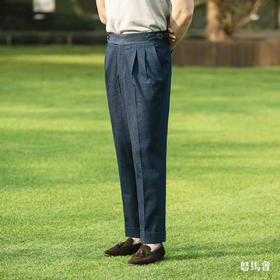 Sojitz 深蓝色丹宁意式工艺裤装