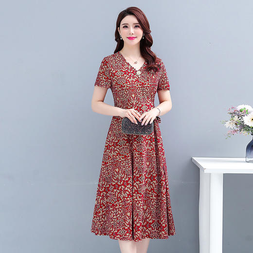 MQ-YYN2003夏季新款修身显瘦V领减龄碎花连衣裙YY 商品图1