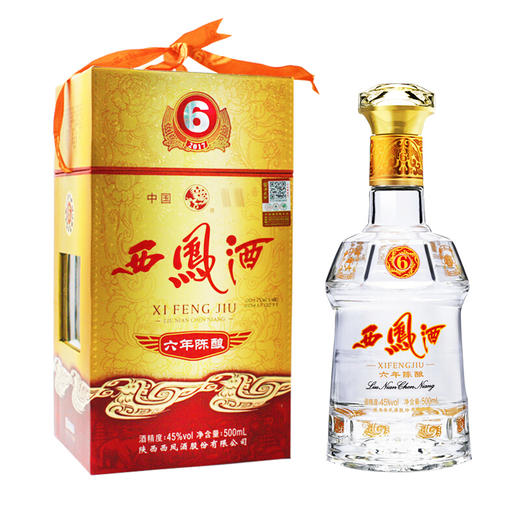 【推荐】西凤酒6年45度六年陈酿绵柔凤香型白酒整箱 500mL*6瓶 商品图1