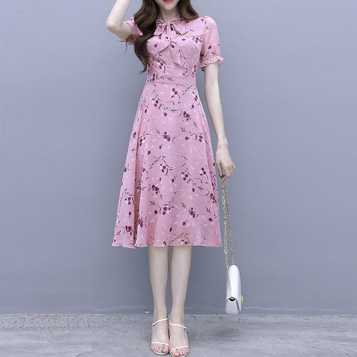 小碎花连衣裙小清新新款夏装显瘦中长款气质夏季雪纺裙xs9925