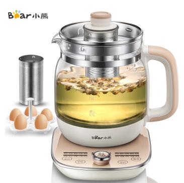 小熊（Bear）养生壶煮茶器煮茶壶电水壶热水壶烧水壶电热水壶迷你玻璃花茶壶黑茶热牛奶YSH-A15W6带滤网1.5L 商品图0