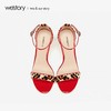 westory2020夏季新品豹纹一字带高跟凉鞋女细跟性感W29BG60021 商品缩略图1
