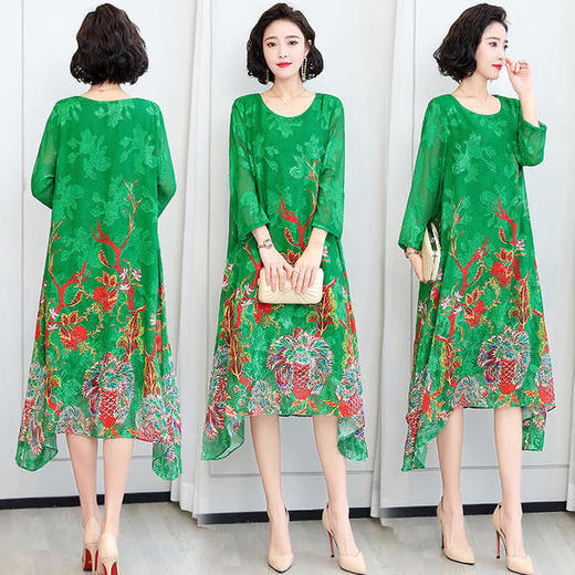 HRFS-YYG82542新款圆领复古连衣裙 商品图1