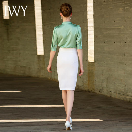 IWY/浅绿色衬衫白色半裙套装55B1+S9202 商品图1
