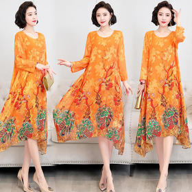 HRFS-YYG82542新款圆领复古连衣裙