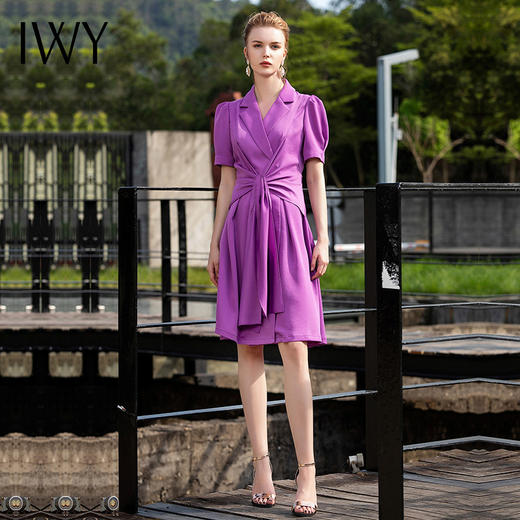IWY/紫色系带连衣裙22Q1 商品图1