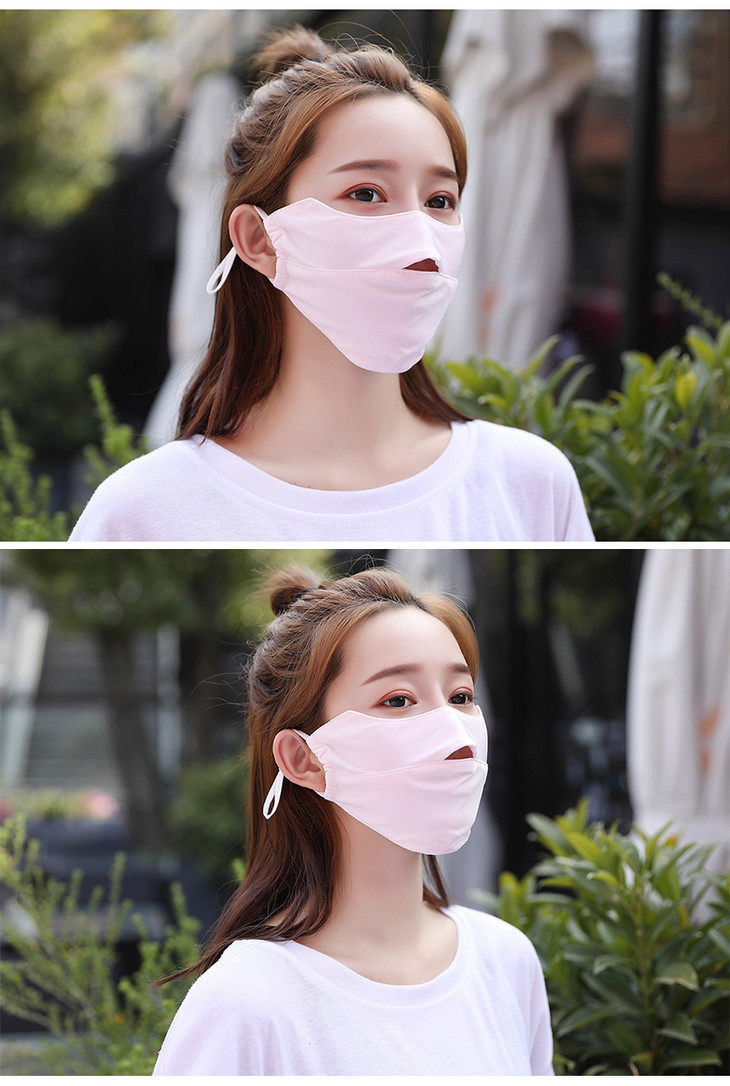 冰感降温开鼻透气春夏季冰丝露鼻口罩超薄360遮全脸防晒降温冰凉隔离