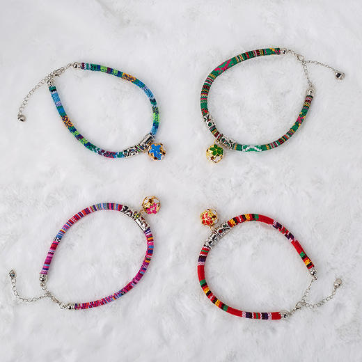 玲宠宠物项圈多彩可调节日式和风猫项圈大铃铛猫咪脖圈民族风猫咪项圈 商品图1