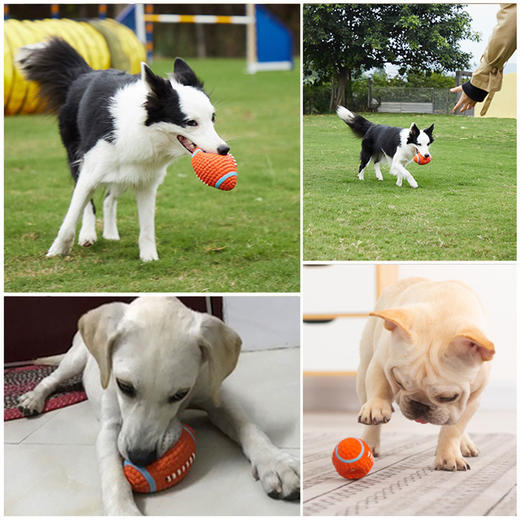 玲宠狗狗互动乳胶发声球洁齿玩具橄榄球小型犬泰迪金毛用品解闷宠物品 商品图2