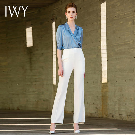 IWY/蓝色衬衫白色长裤套装40B1+40P3 商品图0