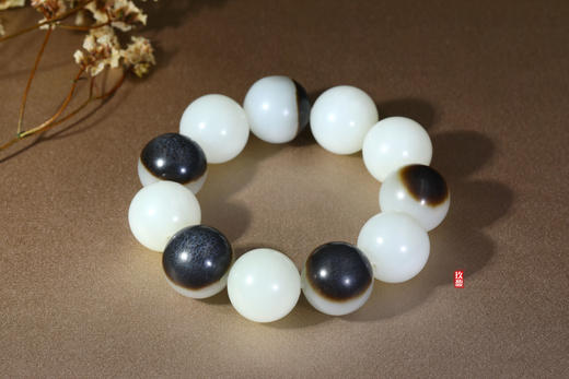 和田玉（白玉）俄籽圆珠手串 /直径20mm 商品图0
