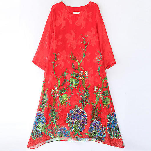 HRFS-YYG82542新款圆领复古连衣裙 商品图3