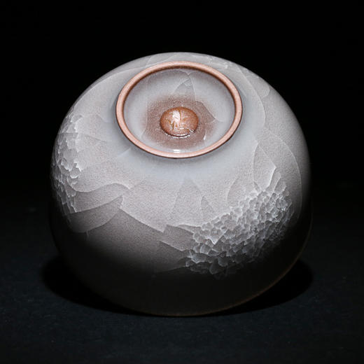 道诣堂龙泉青瓷大师潘建波手工冰裂纹冰花杯开片支钉烧精品茶杯