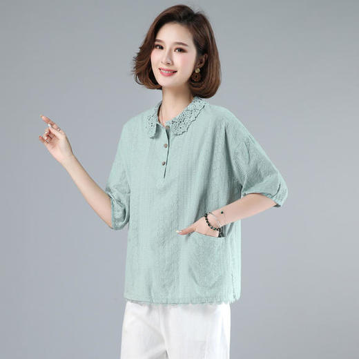 HRFS-WJ20529新款时尚气质翻领宽松衬衫 商品图0