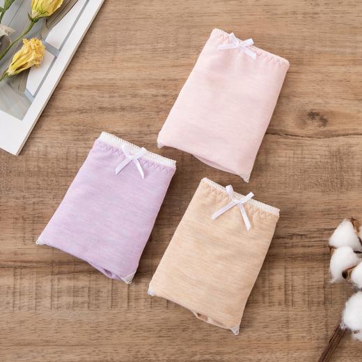 【两条盒装】女士兰精莫代尔蕾丝边净色撞色经典彩纱内裤2877/2873/2890 商品图10