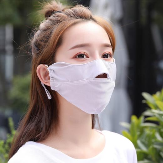 冰感降温开鼻透气春夏季冰丝露鼻口罩超薄360遮全脸防晒降温冰凉隔离