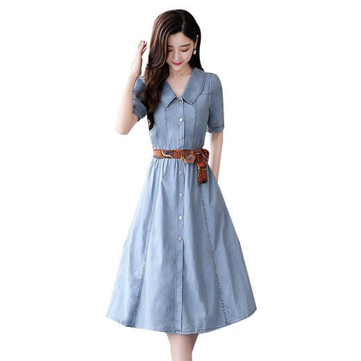 WZNH-CPYY1992时尚潮流简约舒适优雅修身牛仔连衣裙 商品图4