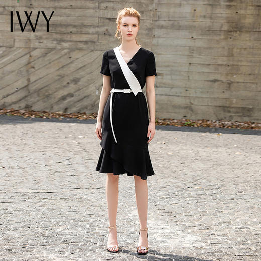 IWY/黑白色撞色西装连衣裙23Q1 商品图0