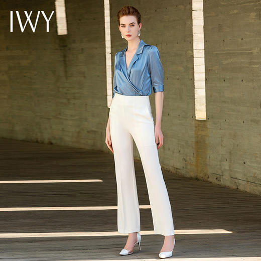 IWY/蓝色衬衫白色长裤套装40B1+40P3 商品图1