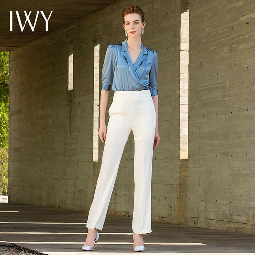 IWY/蓝色衬衫白色长裤套装40B1+40P3 商品图2