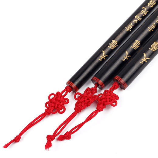 【红黑檀杆珍品纯狼毫】贡品纯狼毫三支套装大中小三支礼盒套装 商品图2