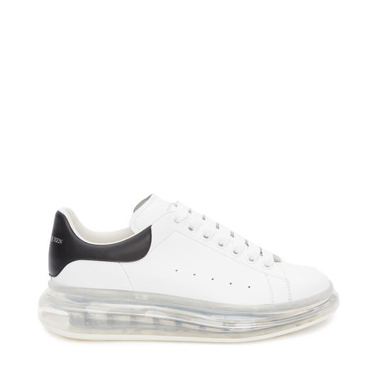 Alexander McQueen 亚历山大麦昆春夏新款厚底小牛皮男士休闲运动鞋 白色黑尾  604232 WHX98 9061 商品图0