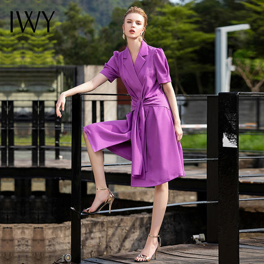 IWY/紫色系带连衣裙22Q1 商品图4