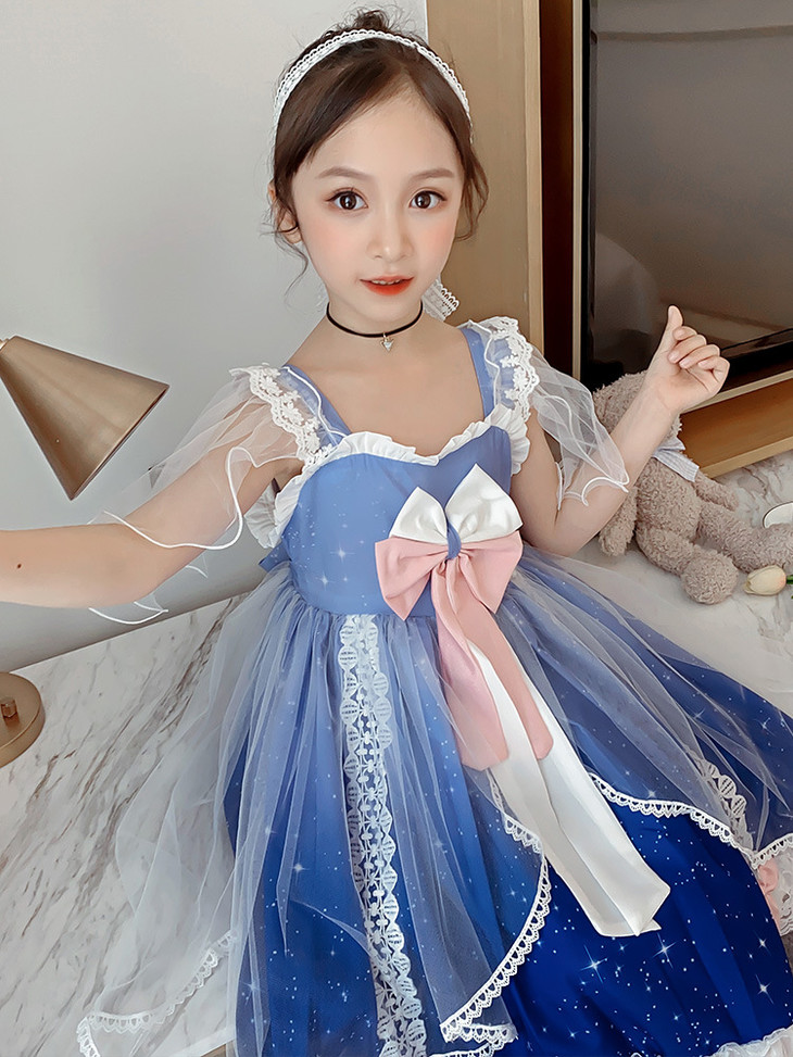 夏款女童洛丽塔星空连衣裙zsz星空纱裙