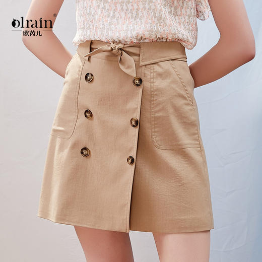 欧芮儿夏装新款女装包臀裙半身裙女高腰系带一步裙a字裙子9XQB21009 商品图0
