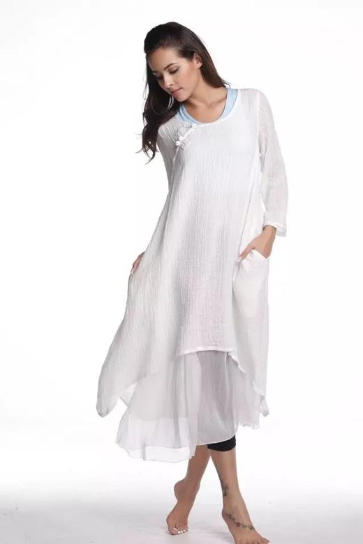 HWT全麻折绉盘扣禅衣 商品图8