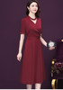 WXY-1073X夏新款大码纯色V领阔太太宽松简约气质礼服 商品缩略图1