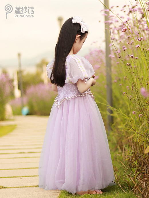 pureshare 乐佩女童连衣裙春夏季新款蓬蓬纱裙儿童爱莎公主裙洋气-紫罗兰伊甸园 商品图1