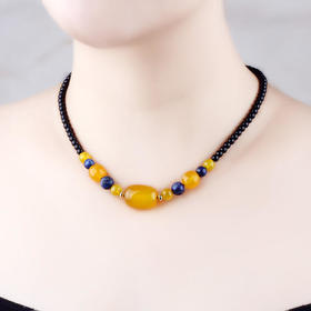 ZBNK0002新款复古黄玛瑙锁骨链