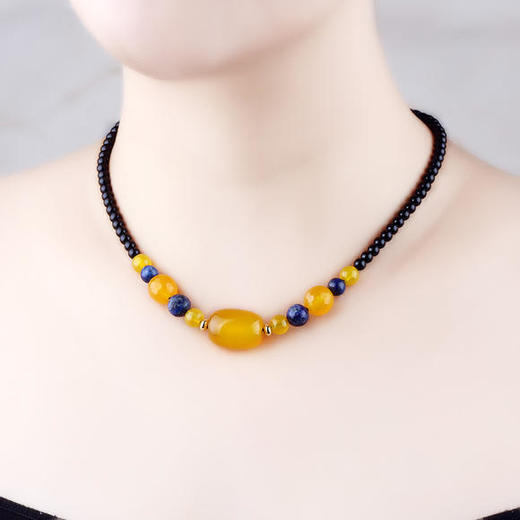 ZBNK0002新款复古黄玛瑙锁骨链 商品图0