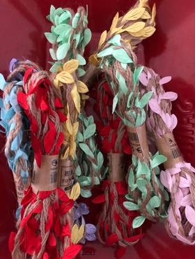 初麻单把彩色树叶麻绳/把/5元