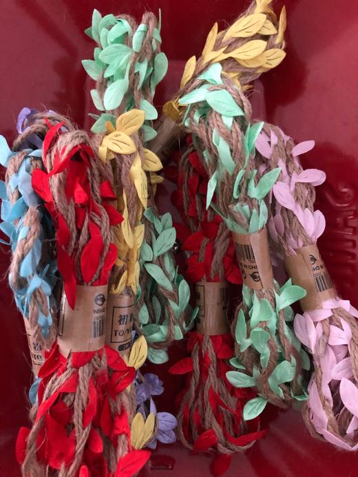 初麻单把彩色树叶麻绳/把/5元 商品图0