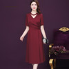 WXY-1073X夏新款大码纯色V领阔太太宽松简约气质礼服 商品缩略图0