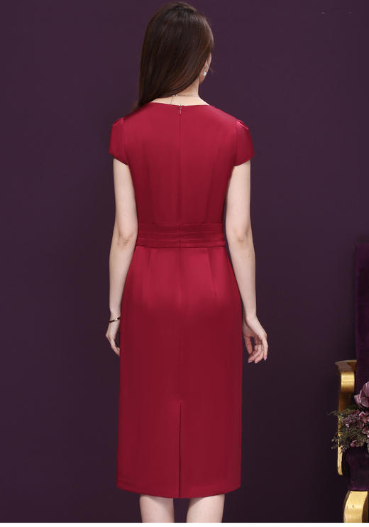 WXY-202夏装新款中长款高贵桑蚕丝大码连衣裙 商品图2