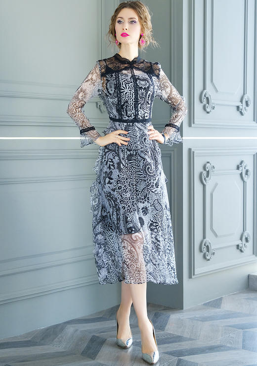 FMY-F20CL29764印花真丝气质超仙显瘦中长裙配吊带裙套装 商品图2