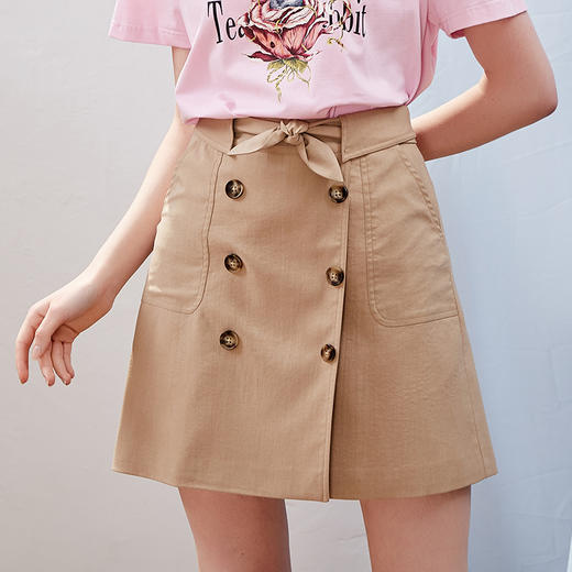 欧芮儿夏装新款女装包臀裙半身裙女高腰系带一步裙a字裙子9XQB21009 商品图1