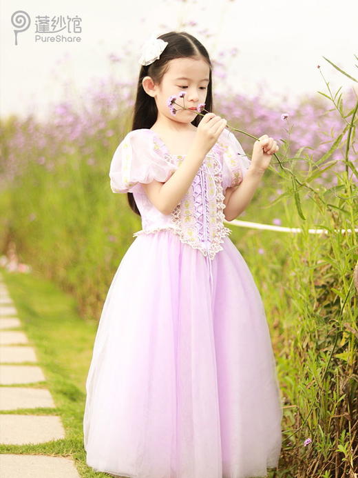 pureshare 乐佩女童连衣裙春夏季新款蓬蓬纱裙儿童爱莎公主裙洋气-紫罗兰伊甸园 商品图2
