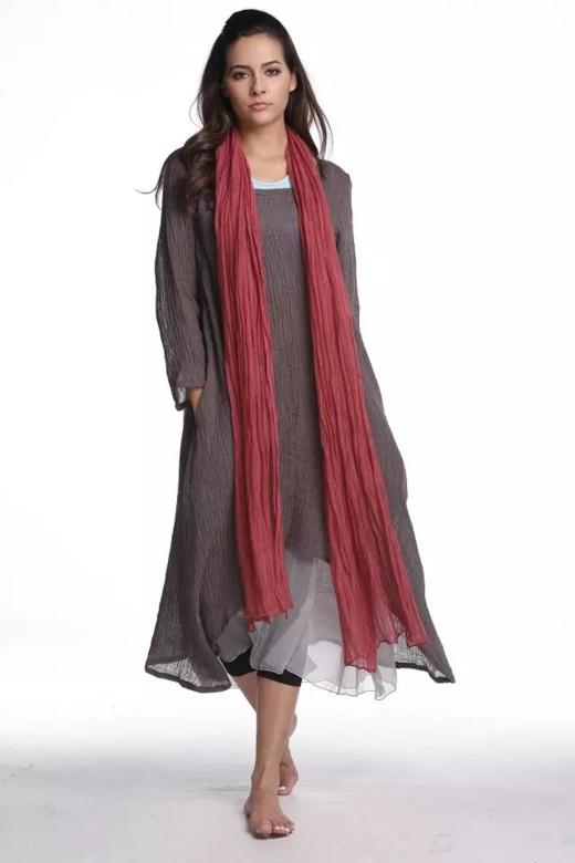 HWT全麻折绉盘扣禅衣 商品图10