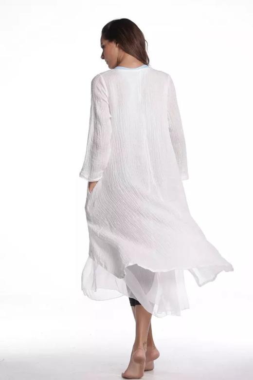 HWT全麻折绉盘扣禅衣 商品图9