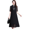 WXY-075真丝新款中国风复古绣花高贵气质改良旗袍 商品缩略图3