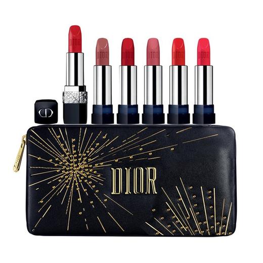 dior迪奥烈艳蓝金星空烟花限量版套装烈艳蓝金唇膏口红35克x6